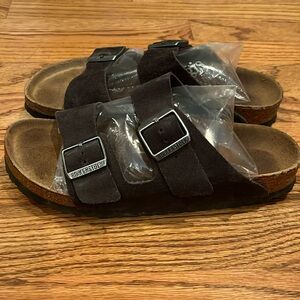 BIRKENSTOCK ARIZONA DARK GRAY SUEDE SANDALS SOLID FOOTPRINT EU 40  / US 9 - 9.5